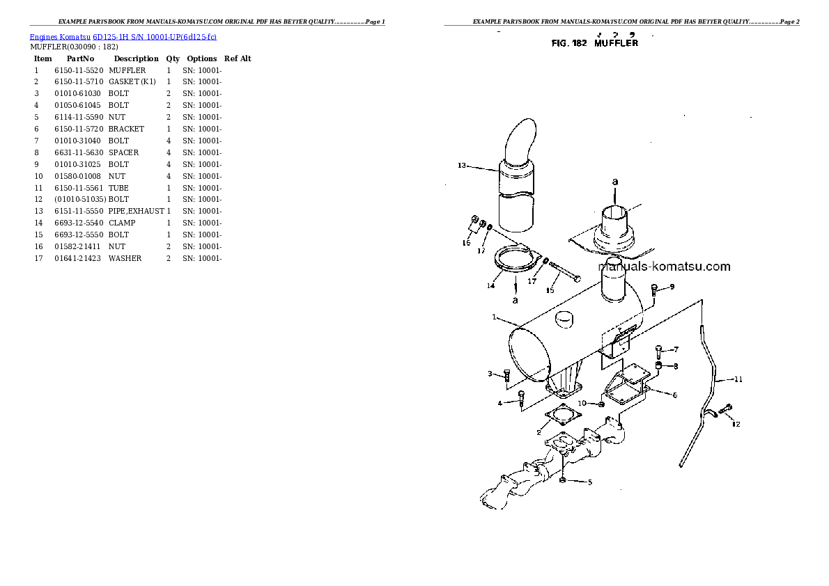 Protected: 6D125-1H S/N 10001-UP Partsbook