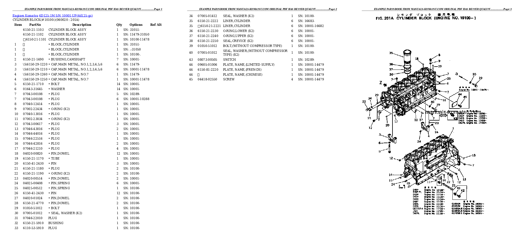 Protected: 6D125-1M S/N 10001-UP Partsbook