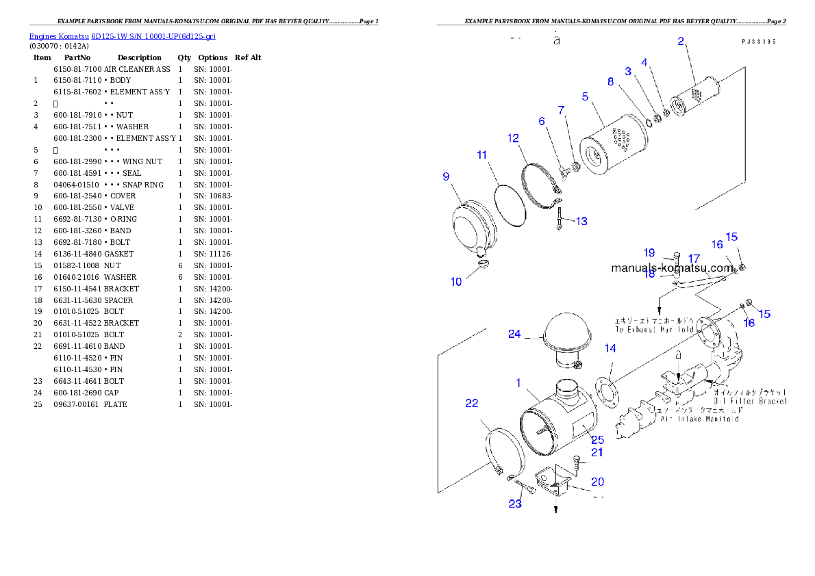 Protected: 6D125-1W S/N 10001-UP Partsbook