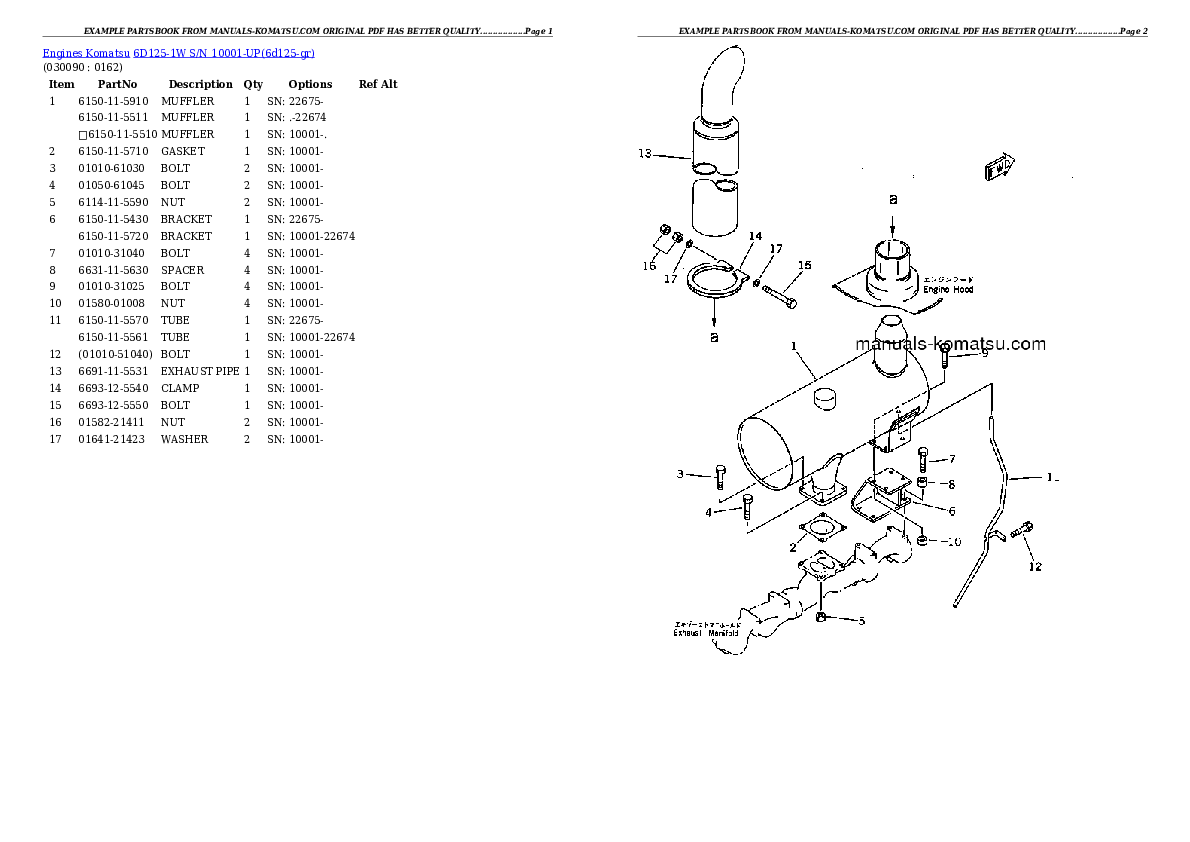 Protected: 6D125-1W S/N 10001-UP Partsbook