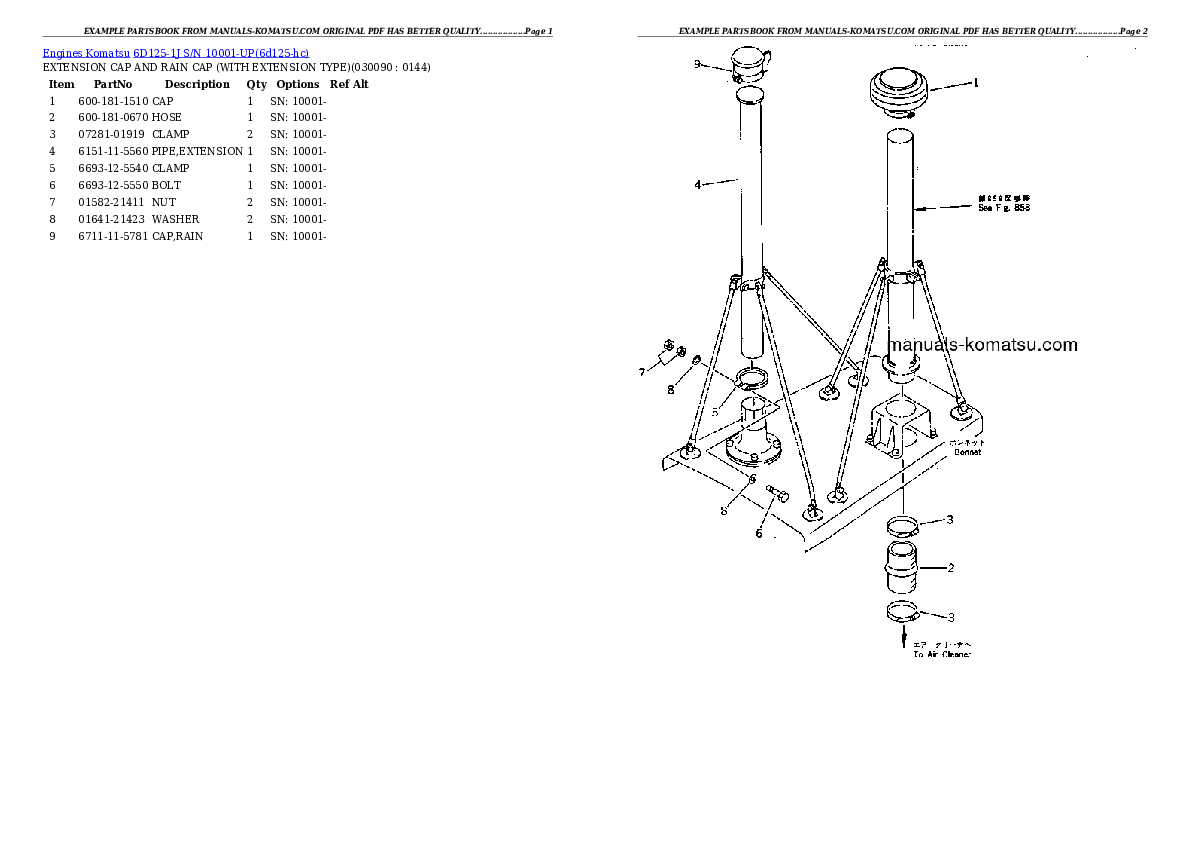 Protected: 6D125-1J S/N 10001-UP Partsbook