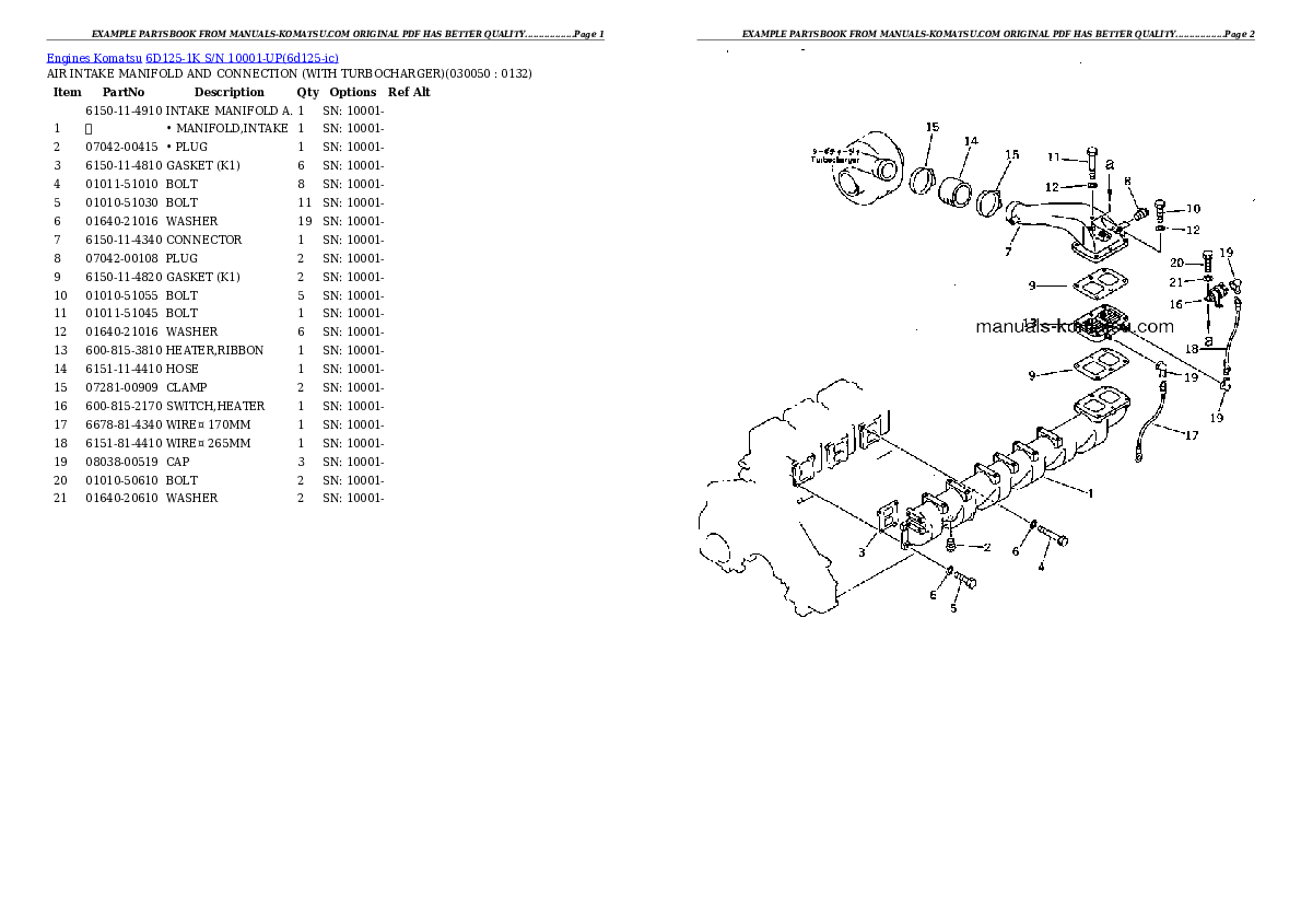 Protected: 6D125-1K S/N 10001-UP Partsbook