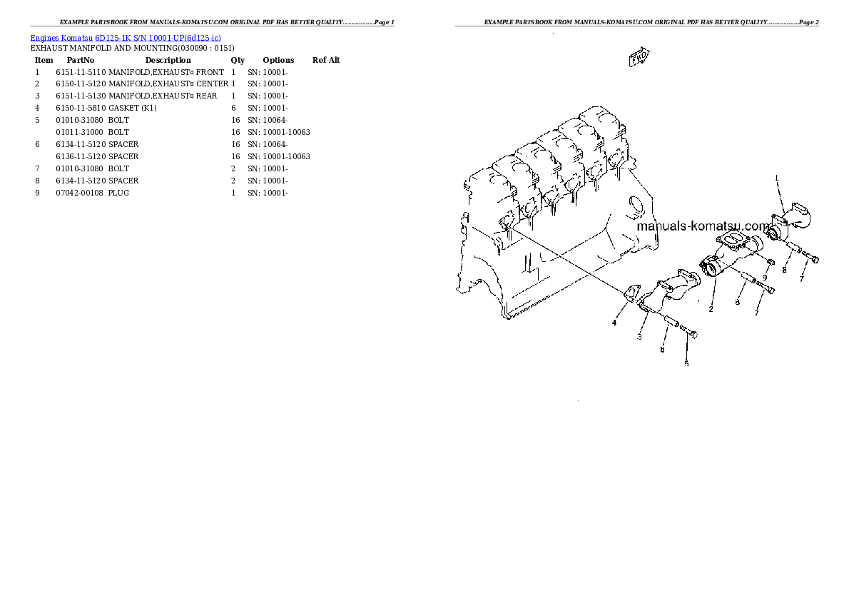 Protected: 6D125-1K S/N 10001-UP Partsbook