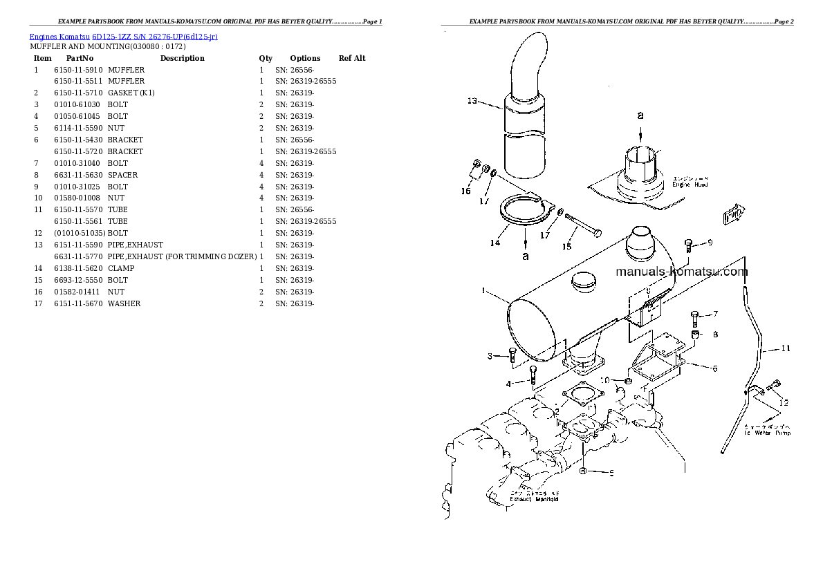 Protected: 6D125-1ZZ S/N 26276-UP Partsbook