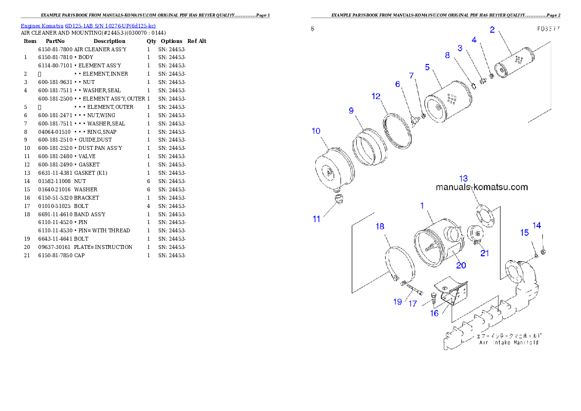 Protected: 6D125-1AB S/N 10276-UP Partsbook