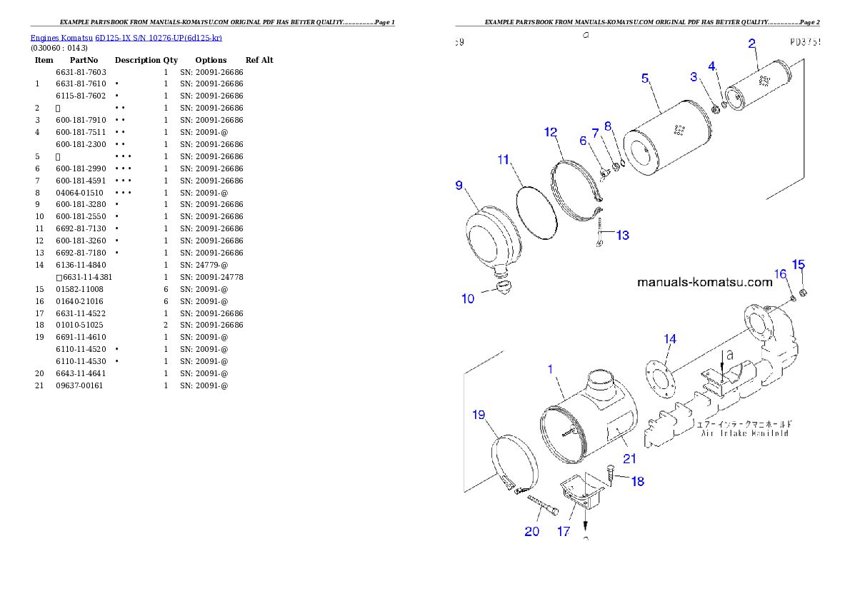 Protected: 6D125-1X S/N 10276-UP Partsbook