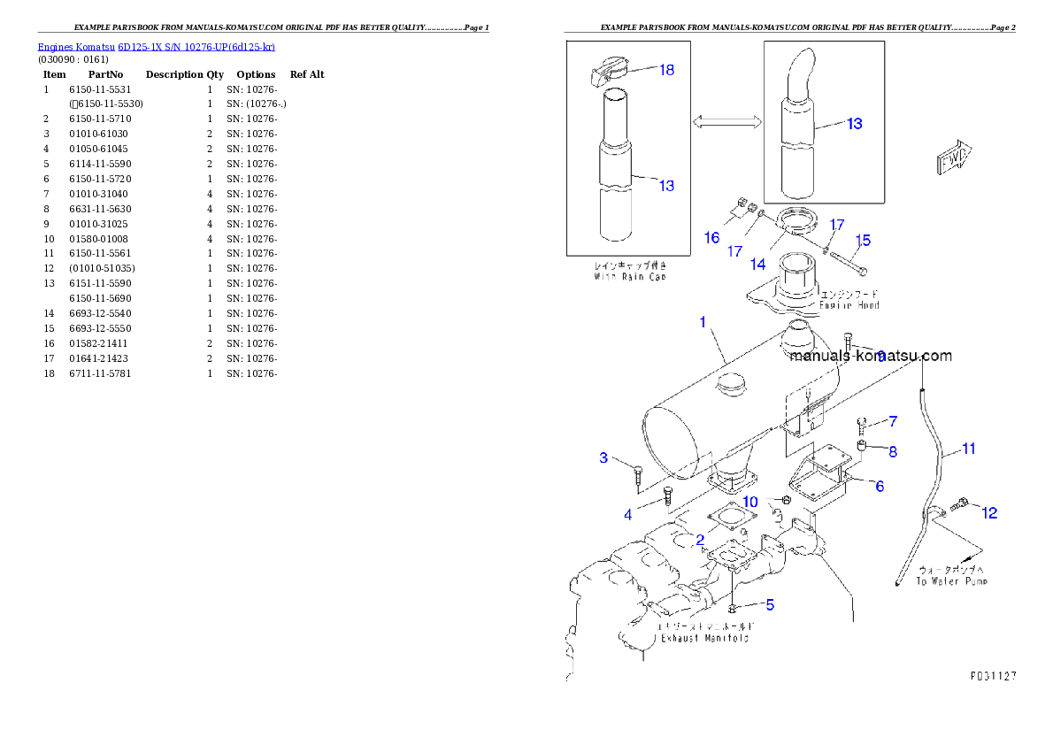 Protected: 6D125-1X S/N 10276-UP Partsbook