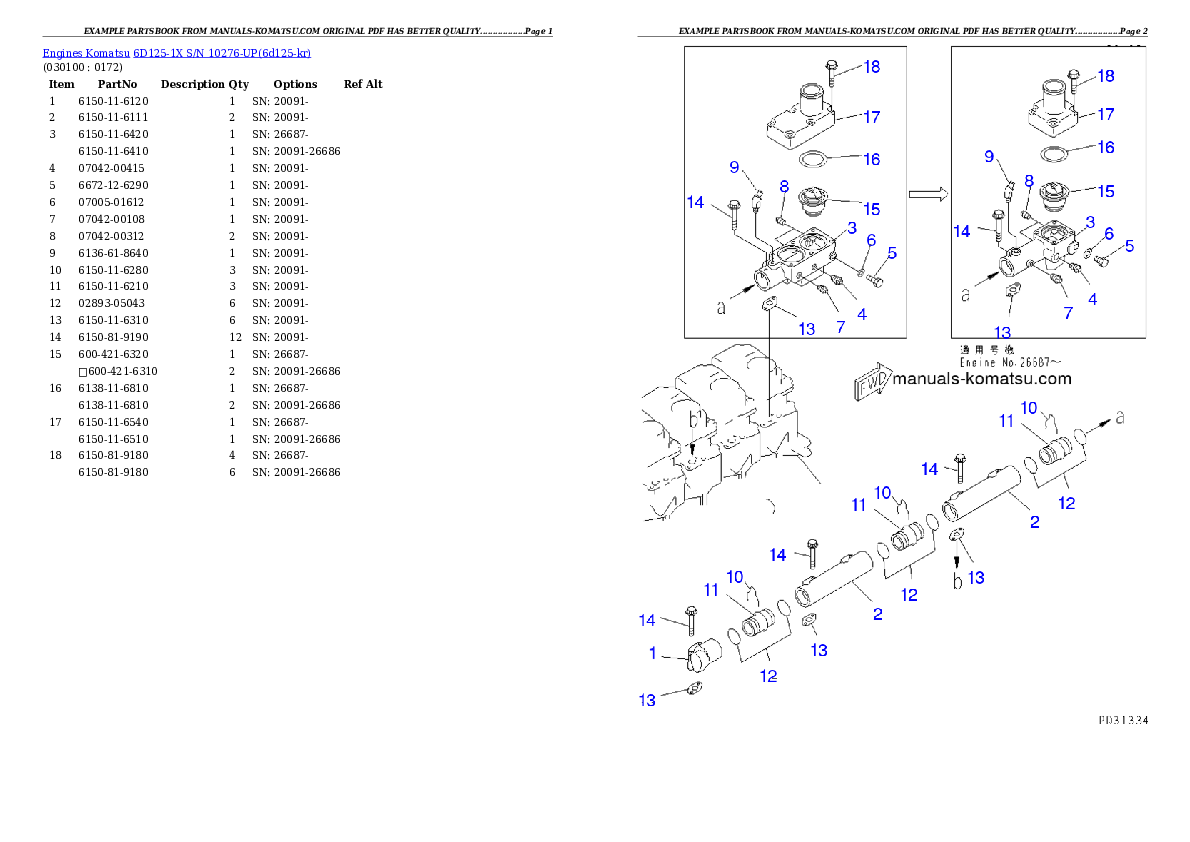 Protected: 6D125-1X S/N 10276-UP Partsbook