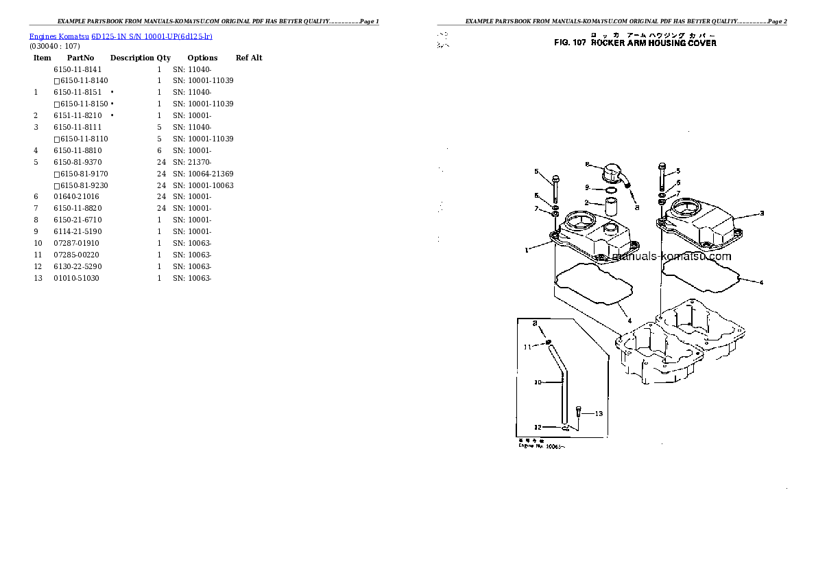 Protected: 6D125-1N S/N 10001-UP Partsbook