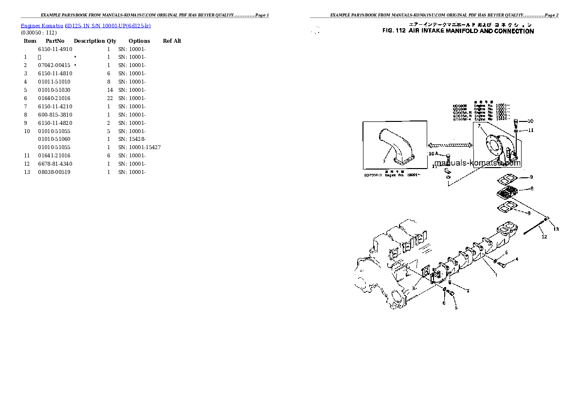 Protected: 6D125-1N S/N 10001-UP Partsbook