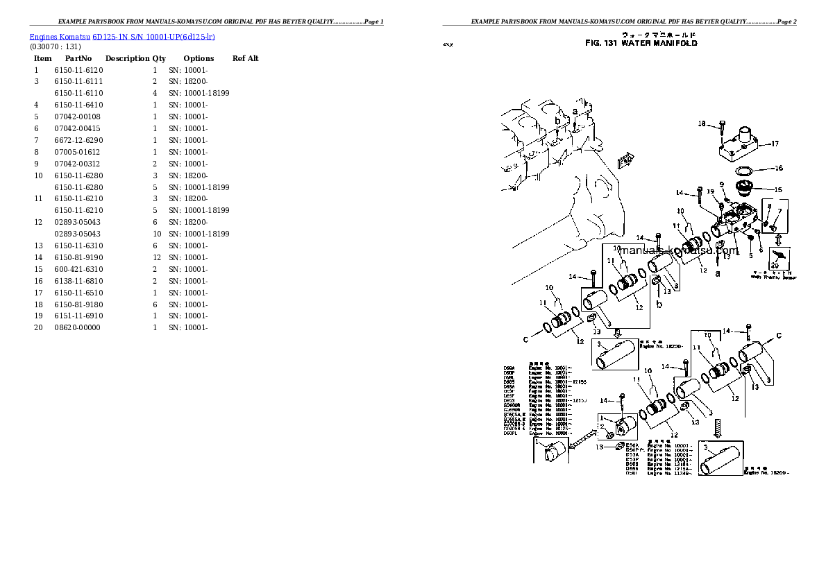 Protected: 6D125-1N S/N 10001-UP Partsbook