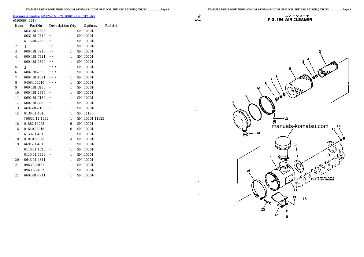 Protected: 6D125-1N S/N 10001-UP Partsbook