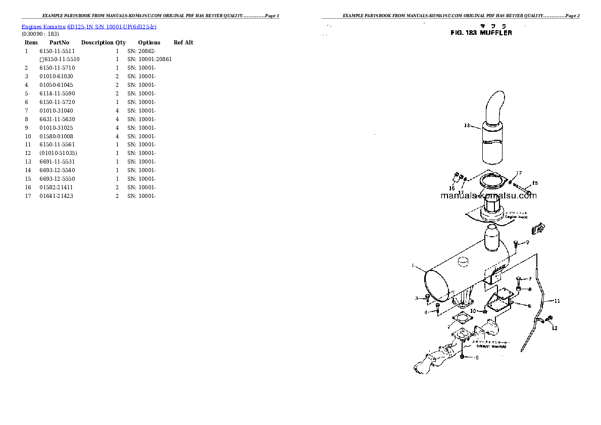 Protected: 6D125-1N S/N 10001-UP Partsbook