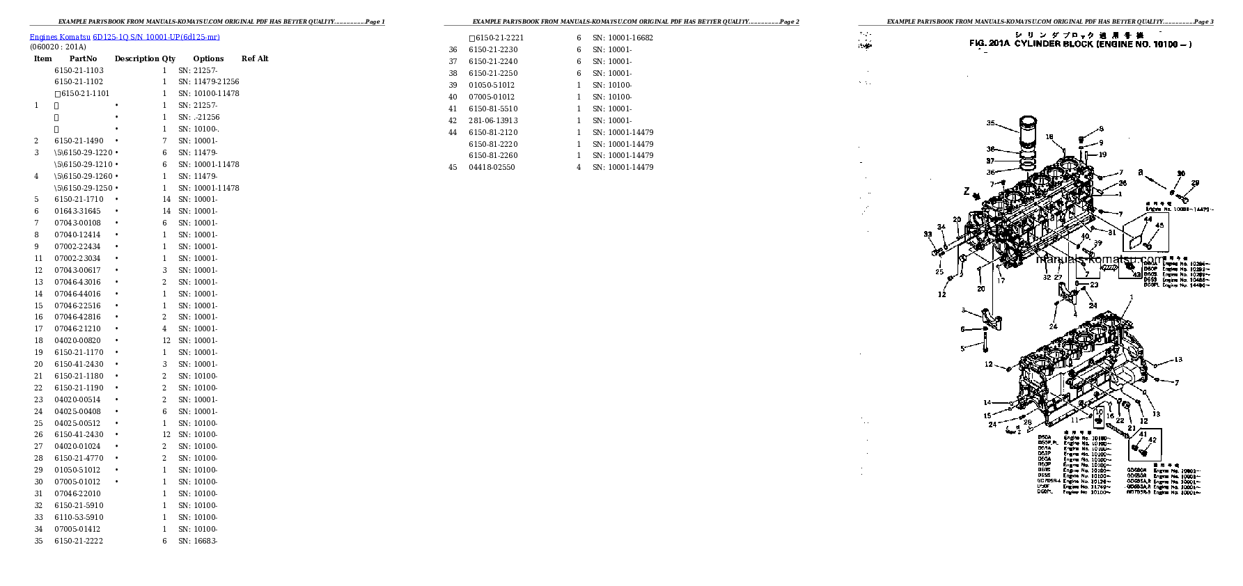 Protected: 6D125-1Q S/N 10001-UP Partsbook