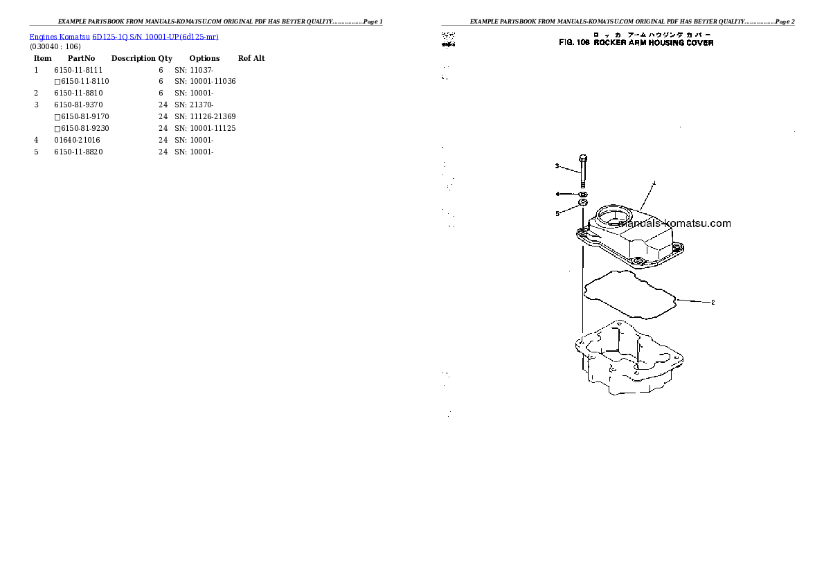 Protected: 6D125-1Q S/N 10001-UP Partsbook