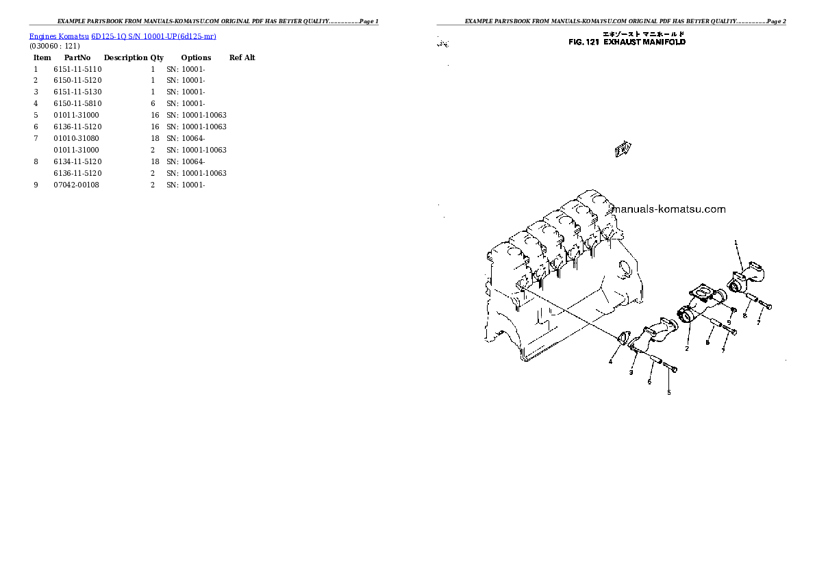 Protected: 6D125-1Q S/N 10001-UP Partsbook
