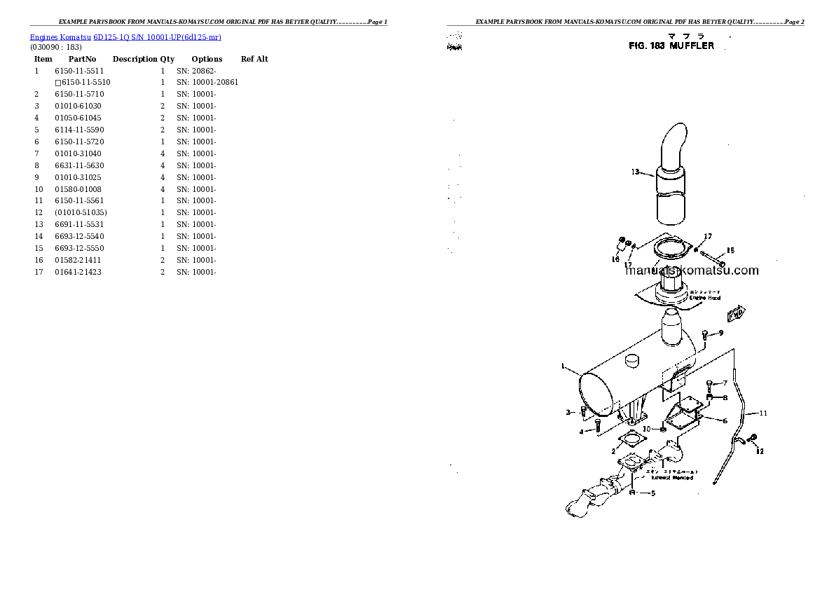 Protected: 6D125-1Q S/N 10001-UP Partsbook