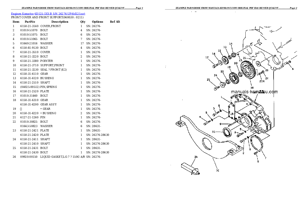 Protected: 6D125-1XX-B S/N 26276-UP Partsbook