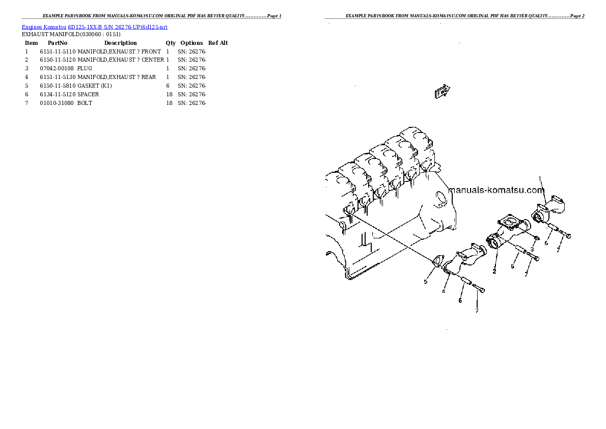 Protected: 6D125-1XX-B S/N 26276-UP Partsbook
