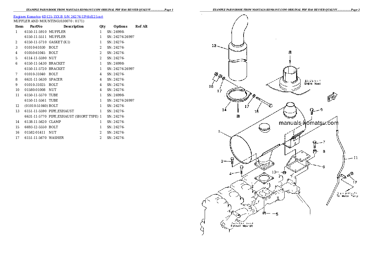 Protected: 6D125-1XX-B S/N 26276-UP Partsbook