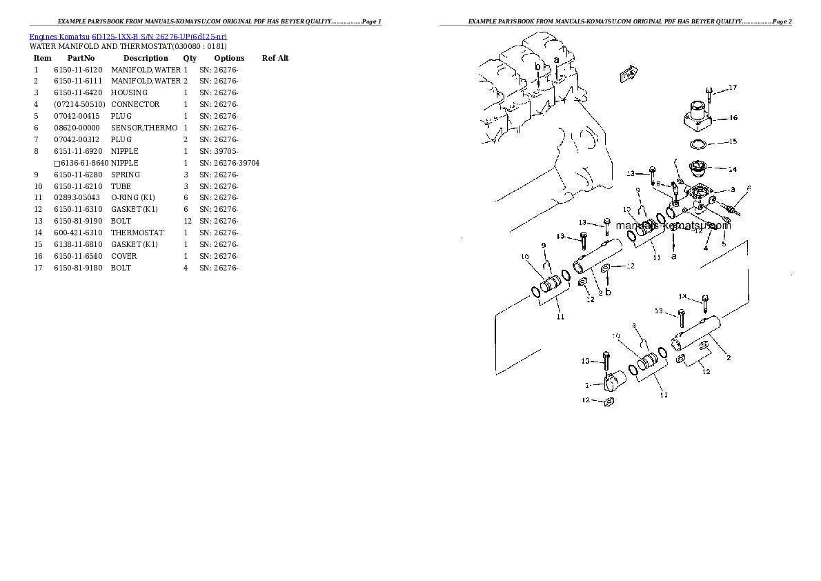 Protected: 6D125-1XX-B S/N 26276-UP Partsbook