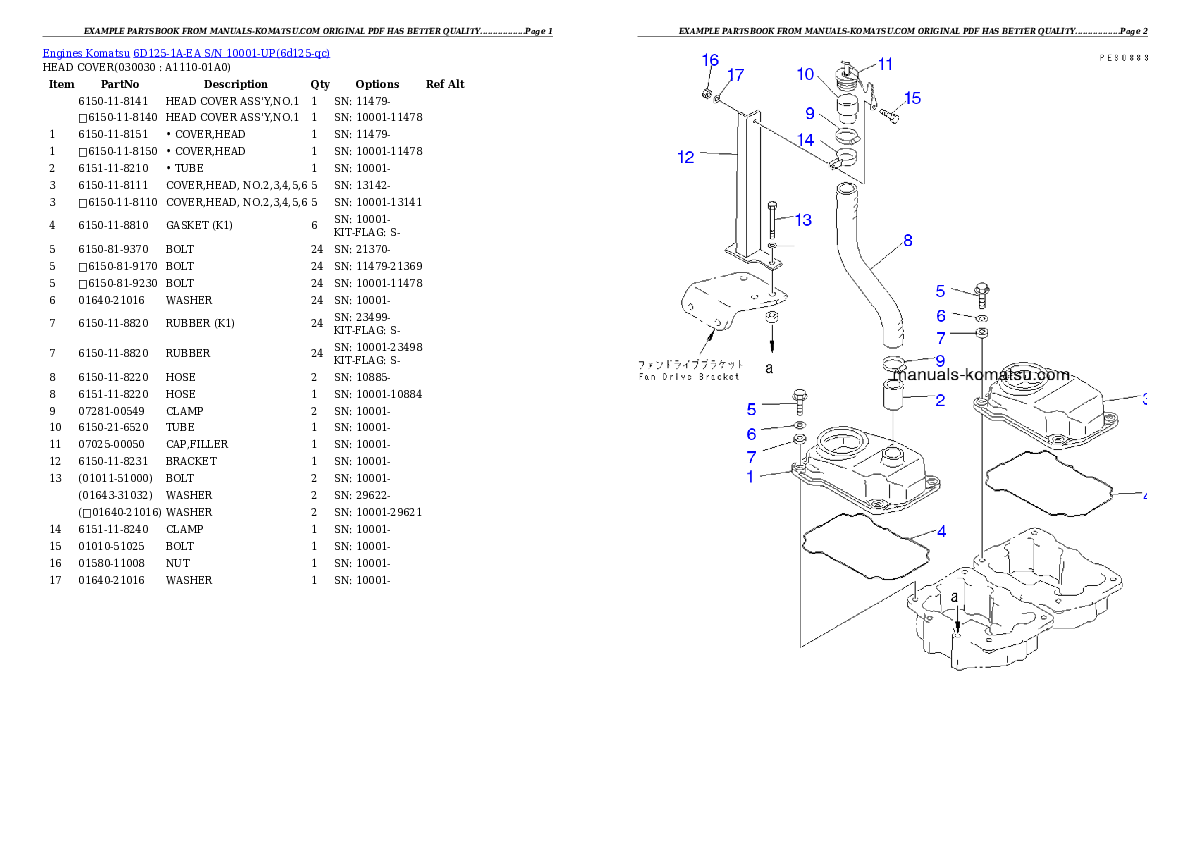 6D125-1A-EA S/N 10001-UP Partsbook