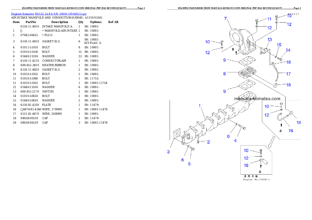 Protected: 6D125-1A-EA S/N 10001-UP Partsbook