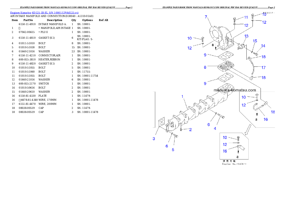 Protected: 6D125-1B-EL S/N 10001-UP Partsbook