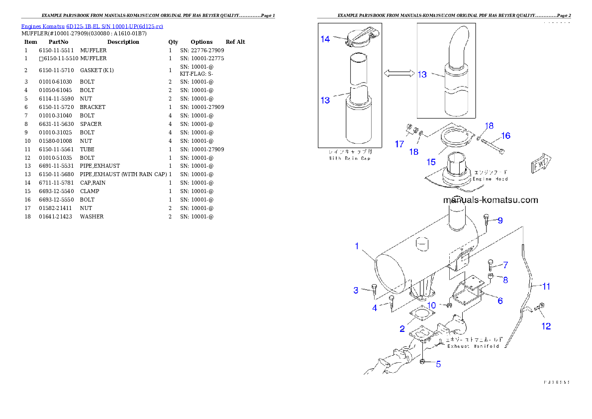 Protected: 6D125-1B-EL S/N 10001-UP Partsbook