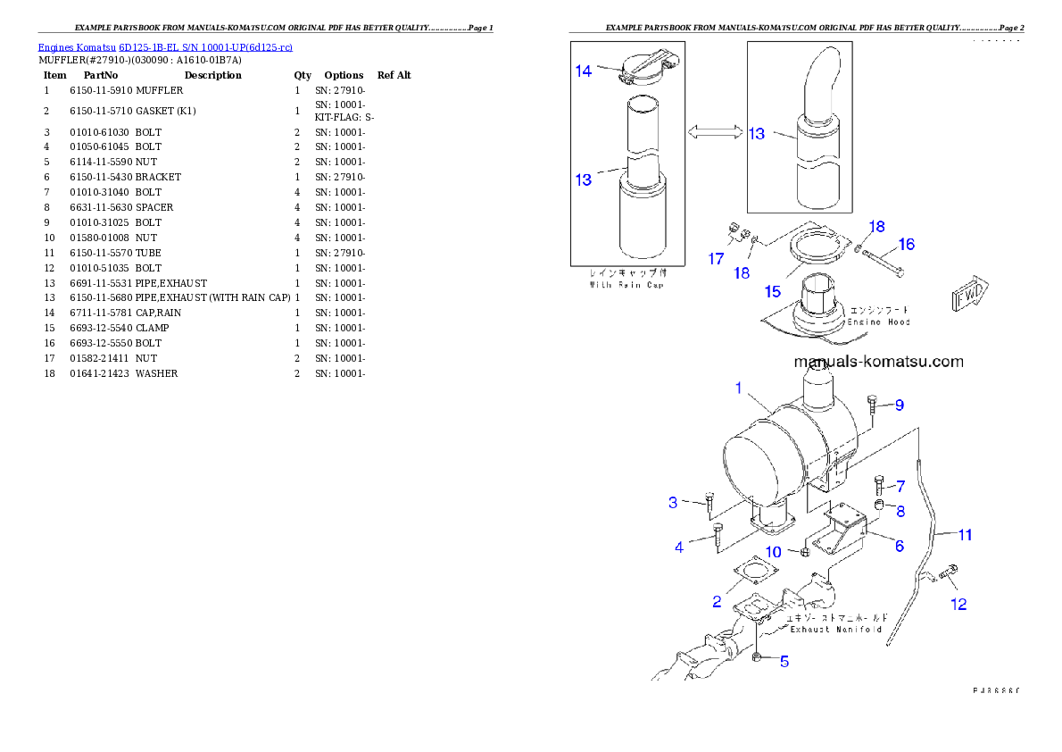 Protected: 6D125-1B-EL S/N 10001-UP Partsbook