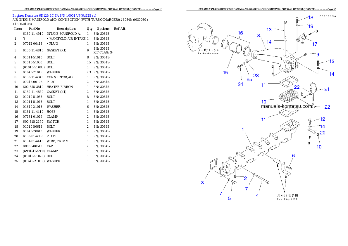 Protected: 6D125-1C-EA S/N 10001-UP Partsbook