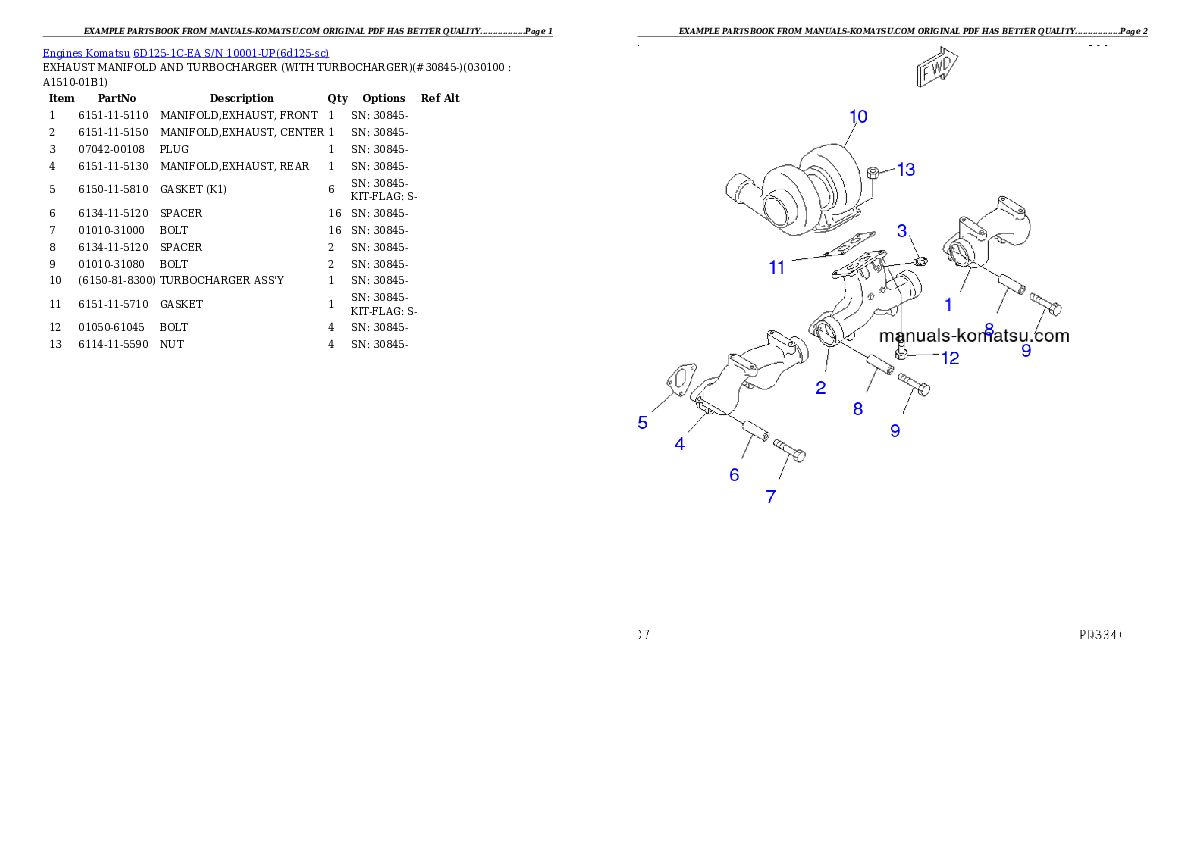 Protected: 6D125-1C-EA S/N 10001-UP Partsbook
