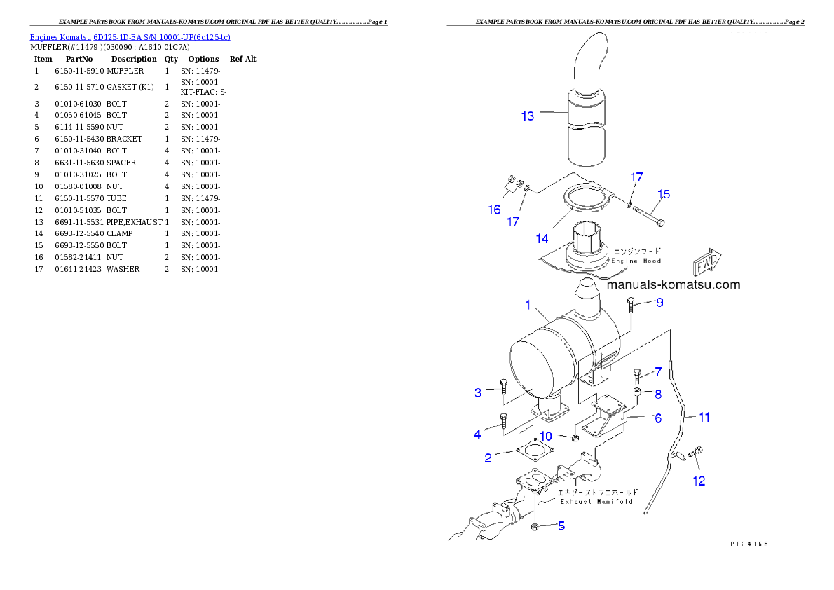 Protected: 6D125-1D-EA S/N 10001-UP Partsbook