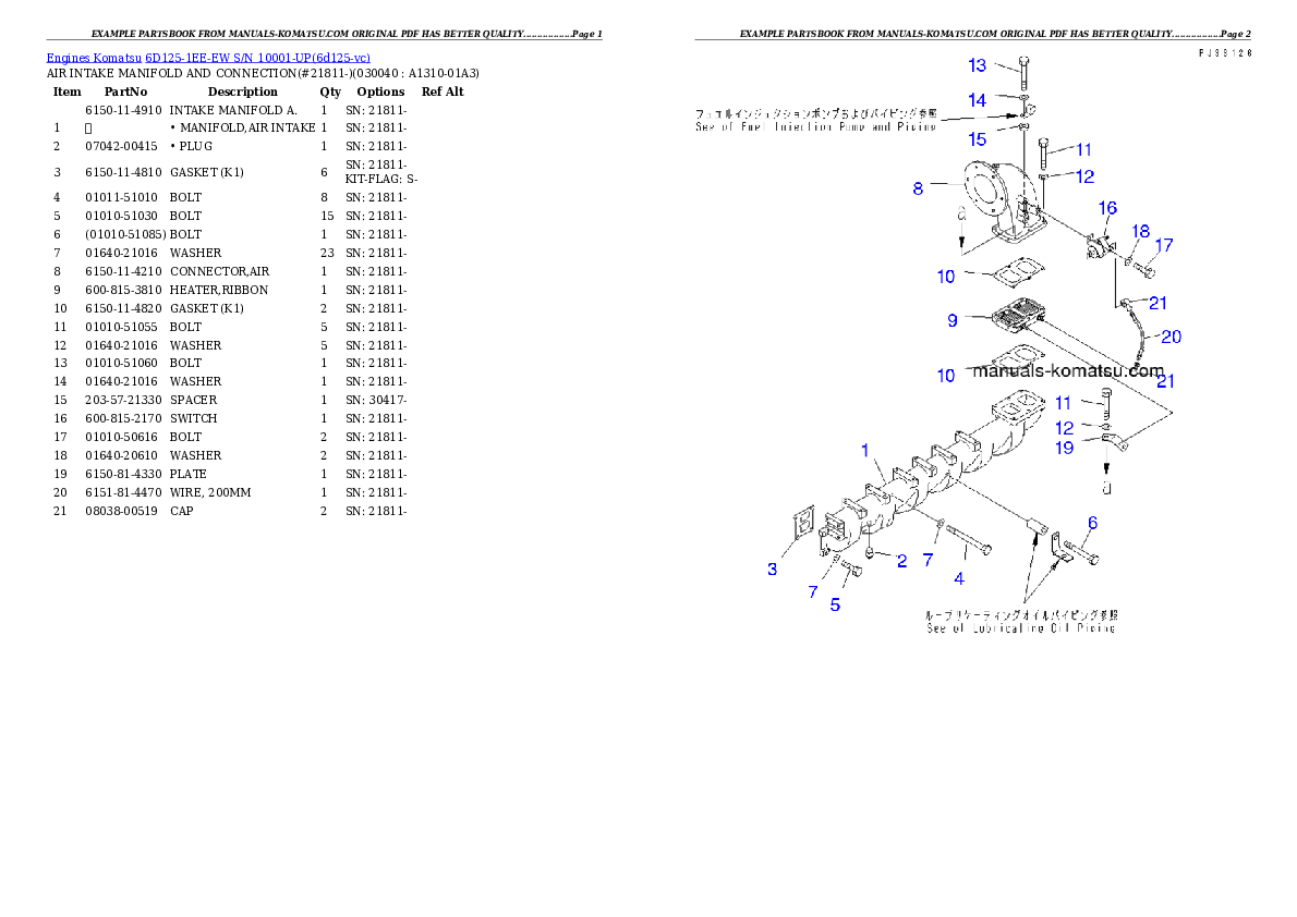 Protected: 6D125-1EE-EW S/N 10001-UP Partsbook