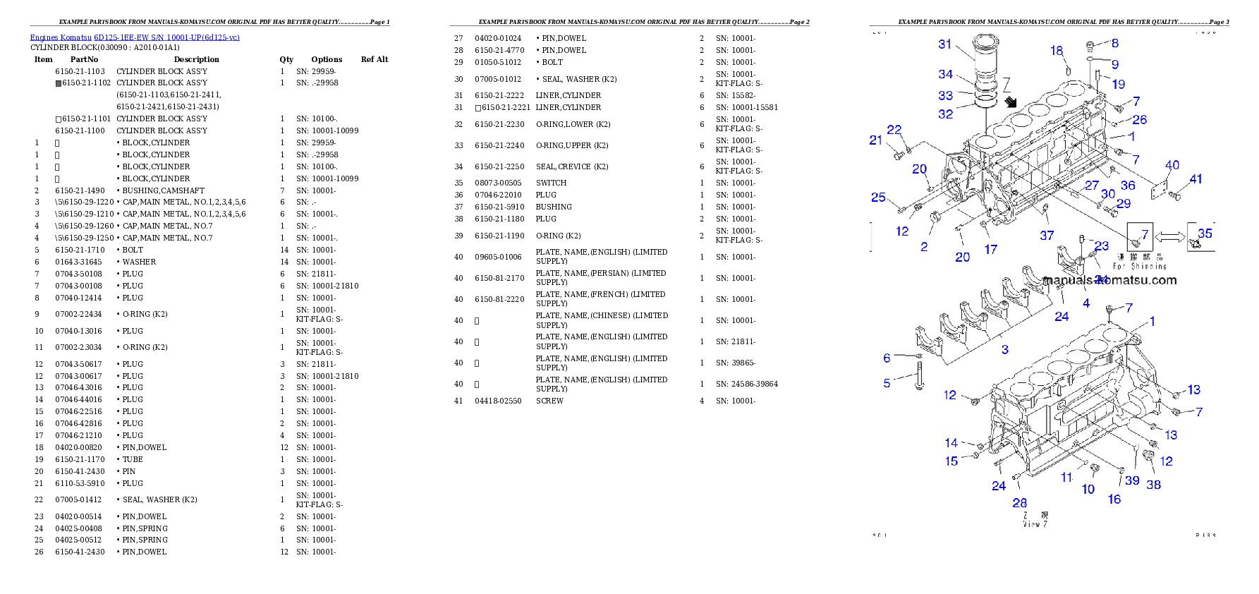 Protected: 6D125-1EE-EW S/N 10001-UP Partsbook