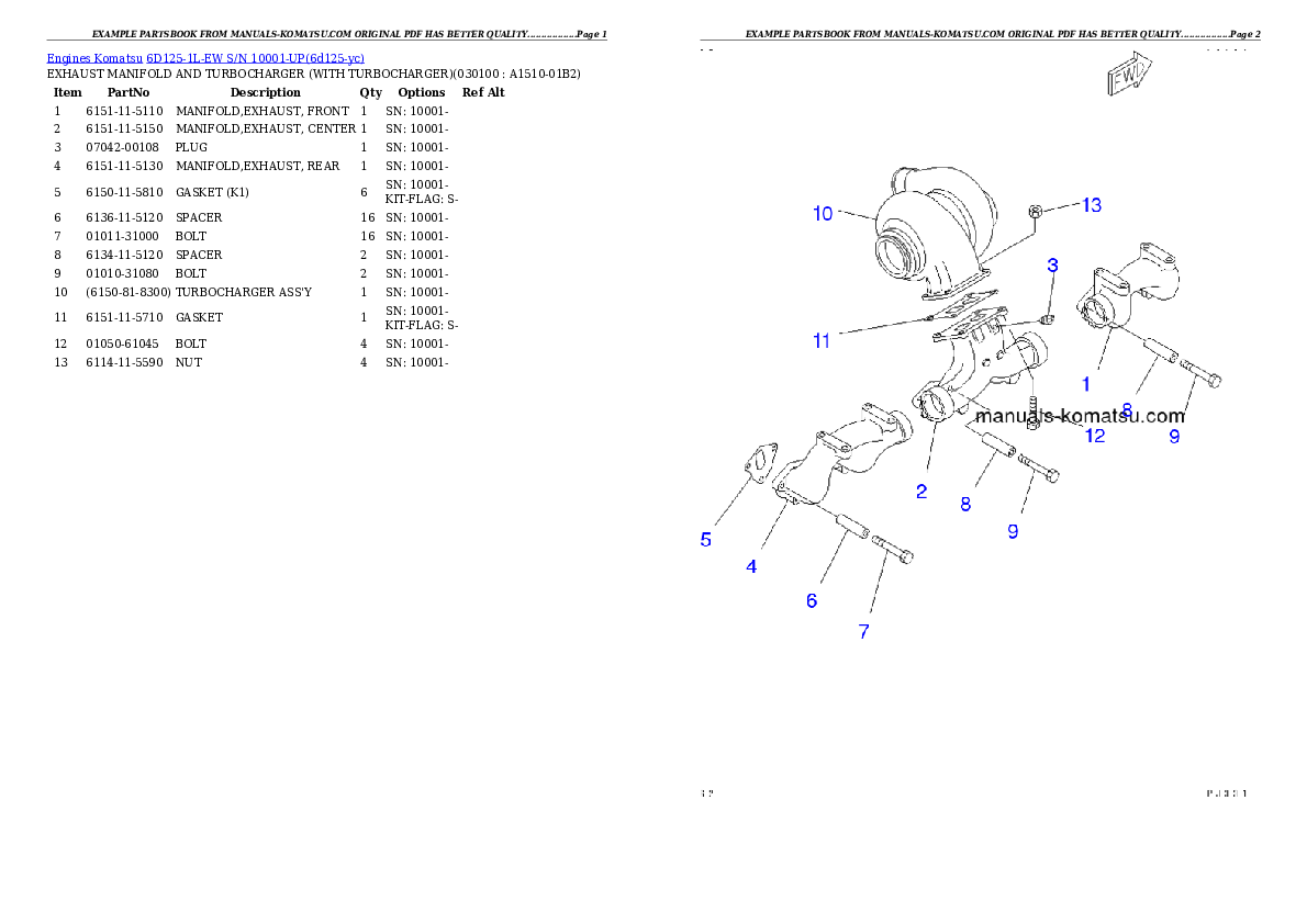 Protected: 6D125-1L-EW S/N 10001-UP Partsbook