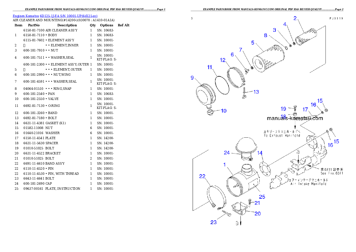 Protected: 6D125-1J-EA S/N 10001-UP Partsbook