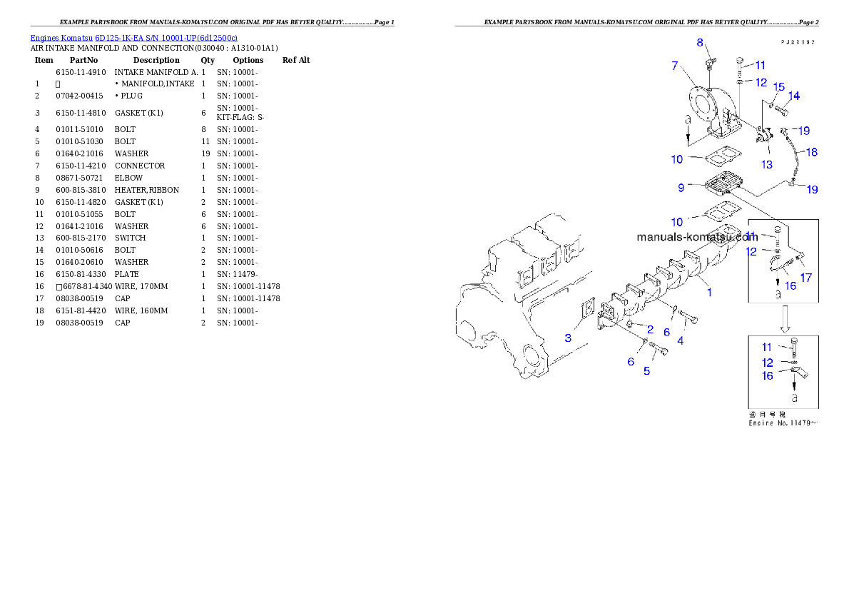Protected: 6D125-1K-EA S/N 10001-UP Partsbook