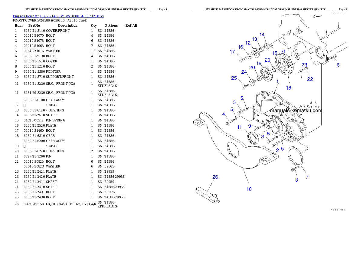 Protected: 6D125-1AF-EW S/N 10001-UP Partsbook