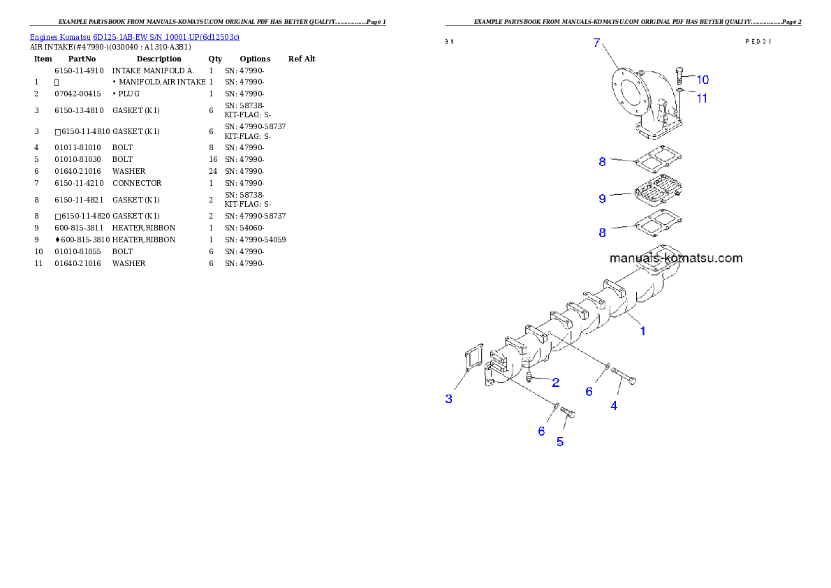 Protected: 6D125-1AB-EW S/N 10001-UP Partsbook