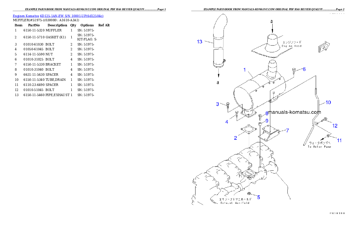 Protected: 6D125-1AN-EW S/N 10001-UP Partsbook