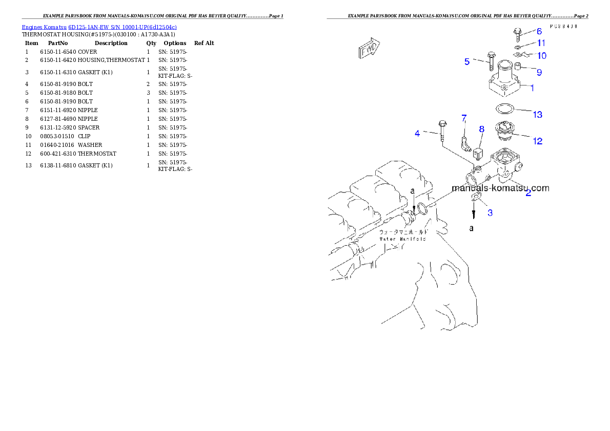Protected: 6D125-1AN-EW S/N 10001-UP Partsbook