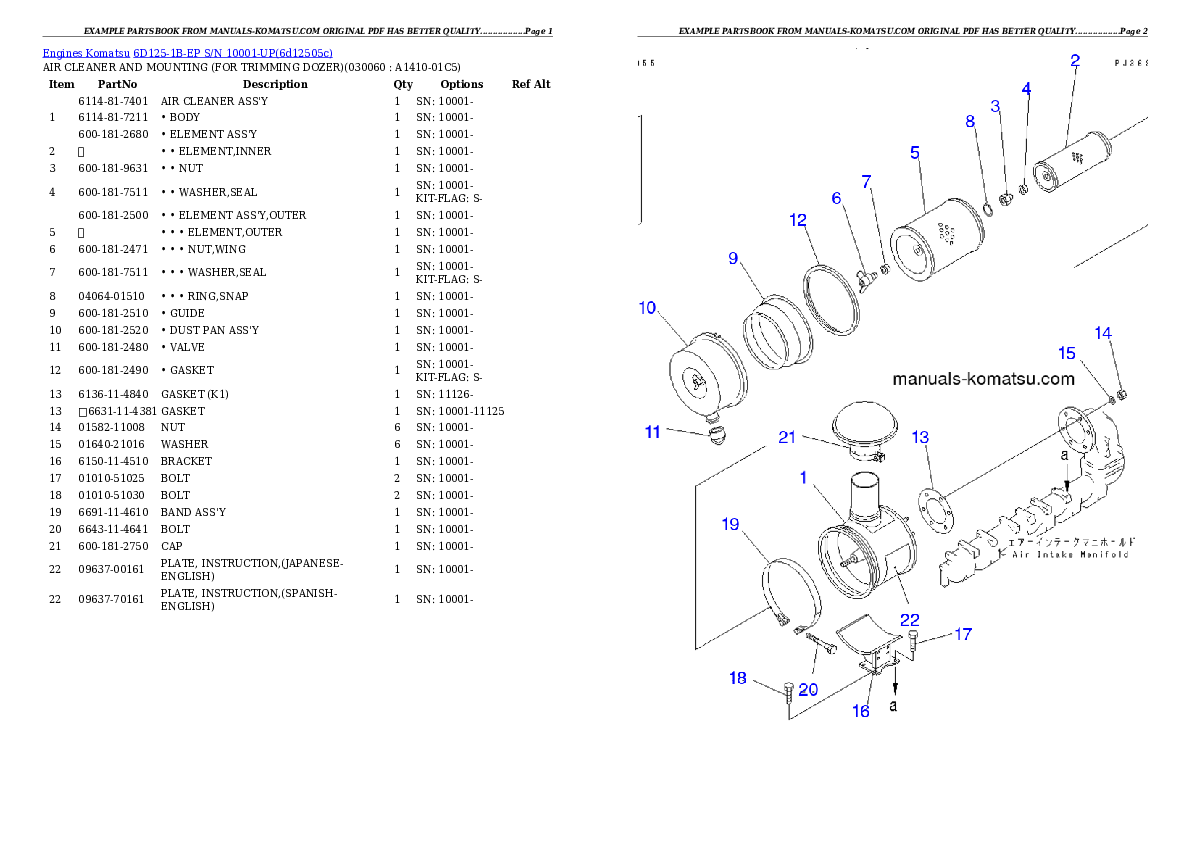 Protected: 6D125-1B-EP S/N 10001-UP Partsbook