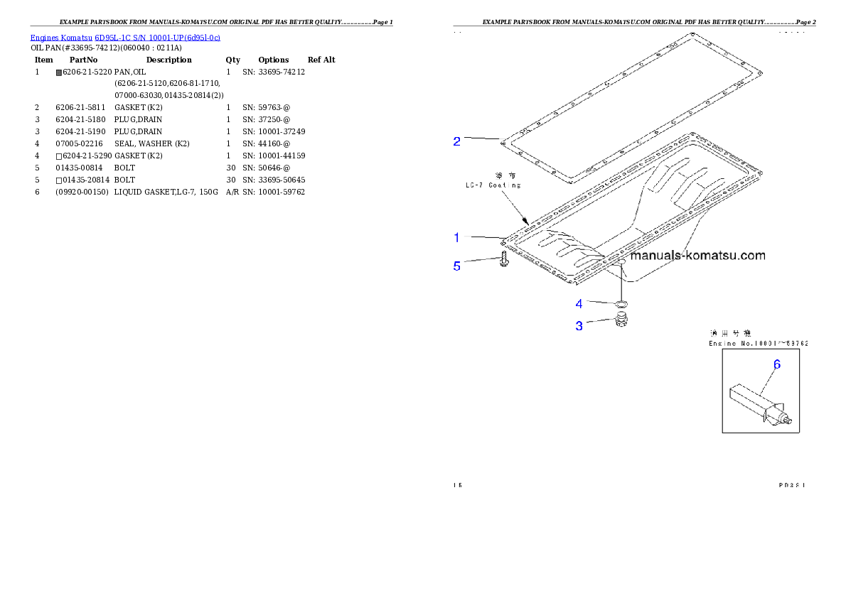 Protected: 6D95L-1C S/N 10001-UP Partsbook