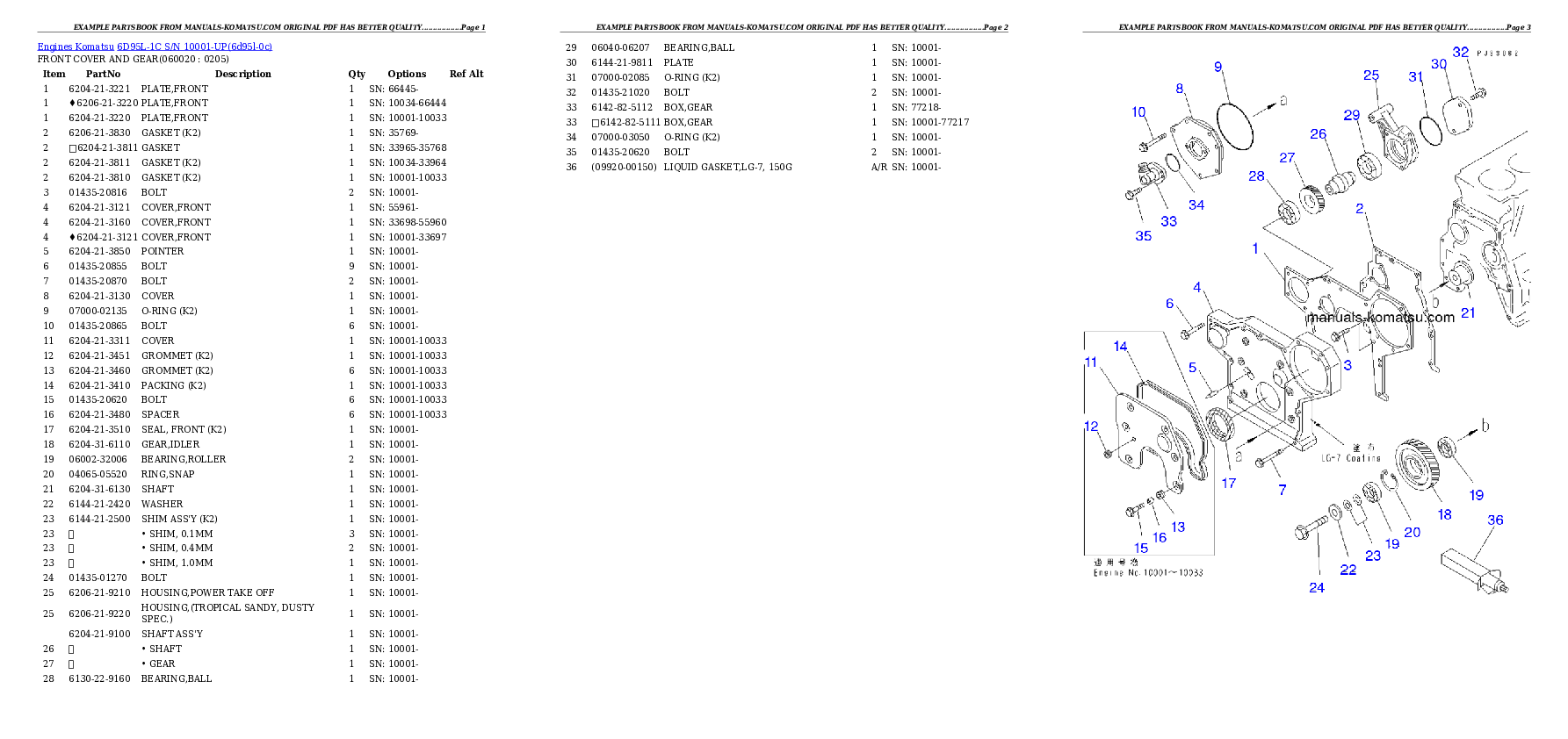 Protected: 6D95L-1C S/N 10001-UP Partsbook