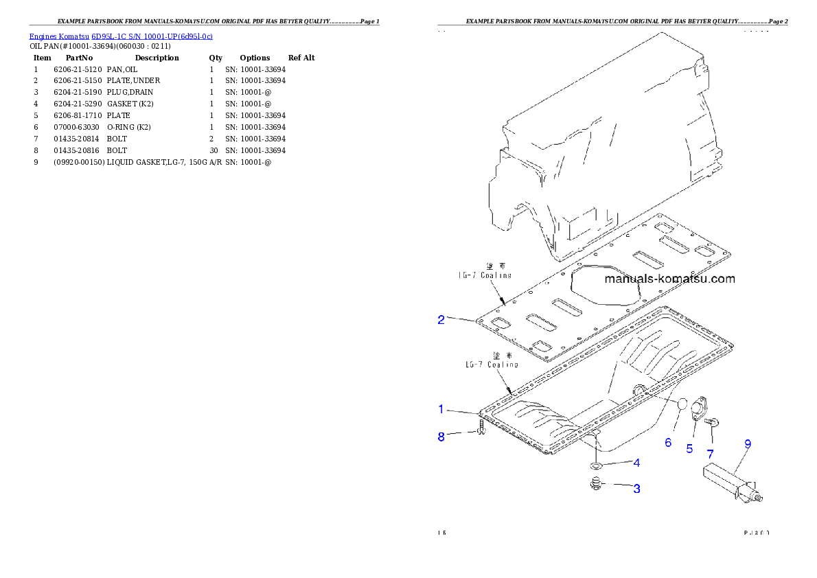 Protected: 6D95L-1C S/N 10001-UP Partsbook