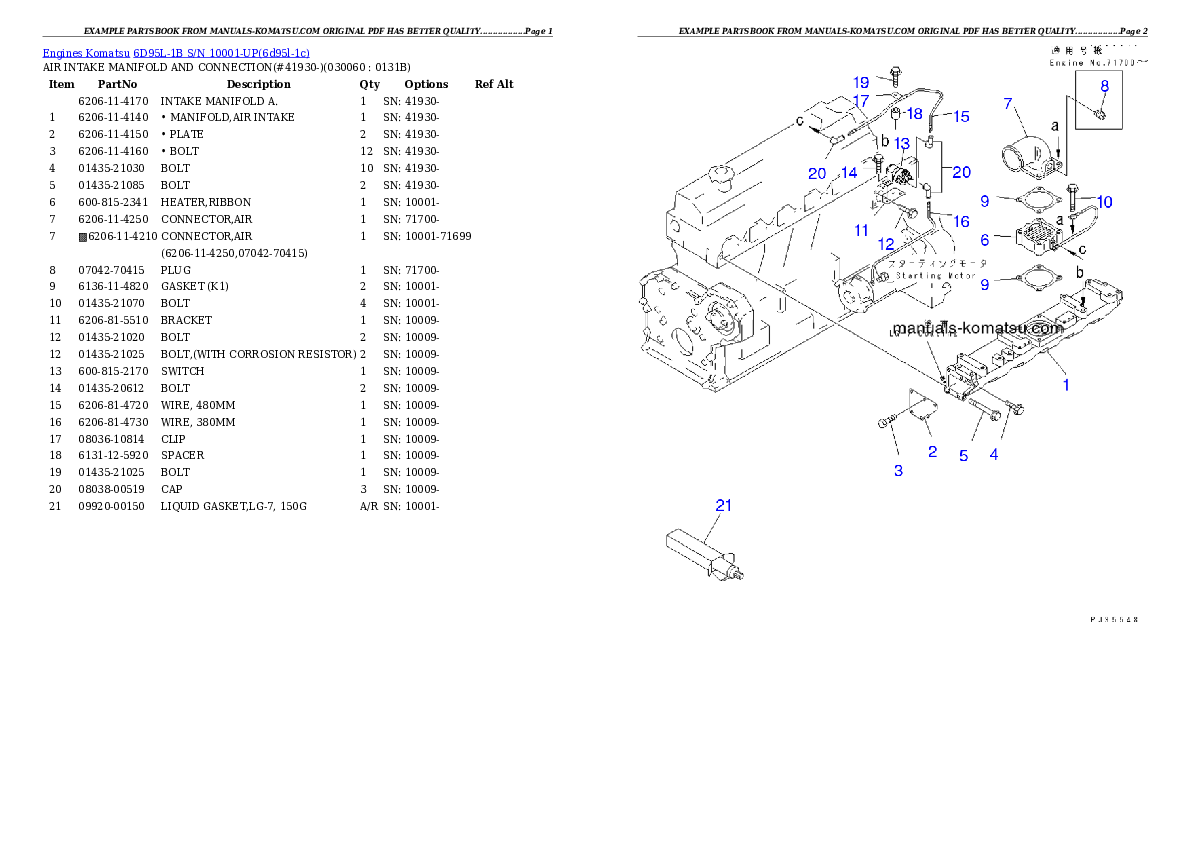 Protected: 6D95L-1B S/N 10001-UP Partsbook