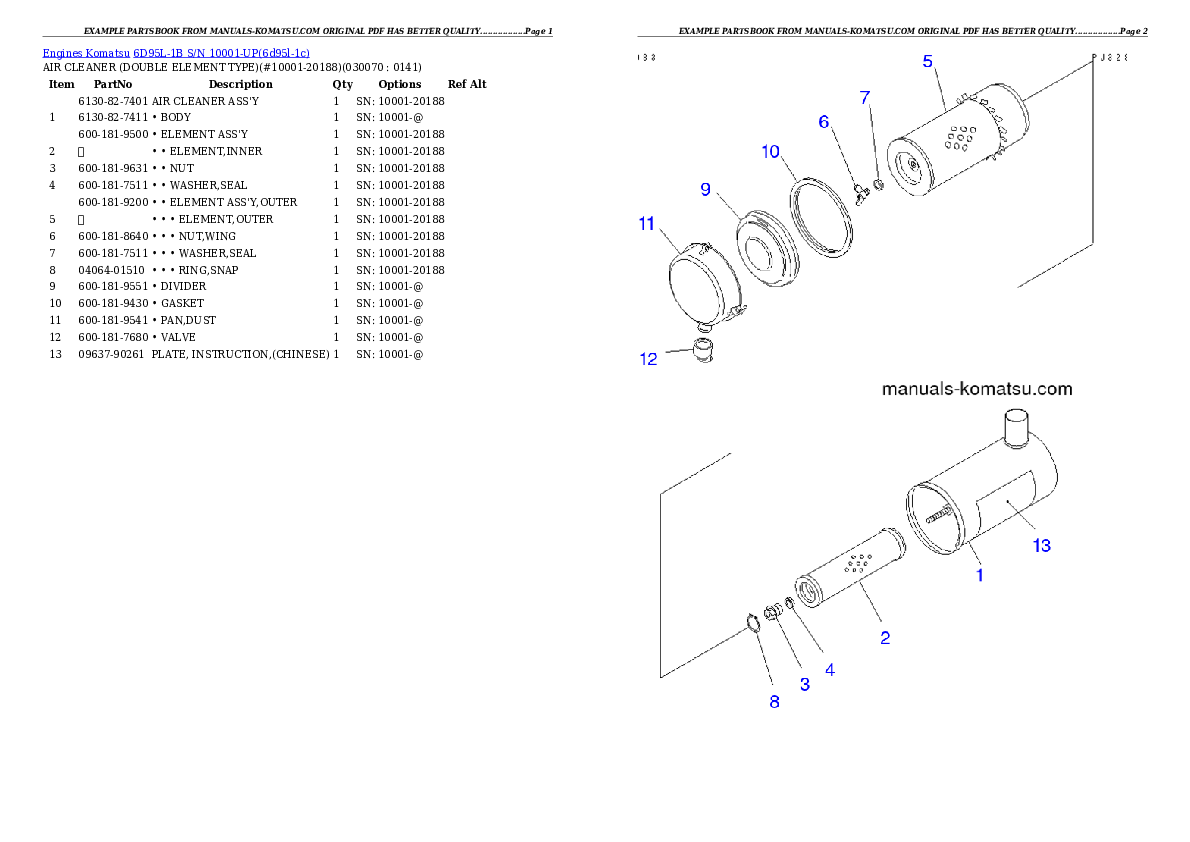 Protected: 6D95L-1B S/N 10001-UP Partsbook