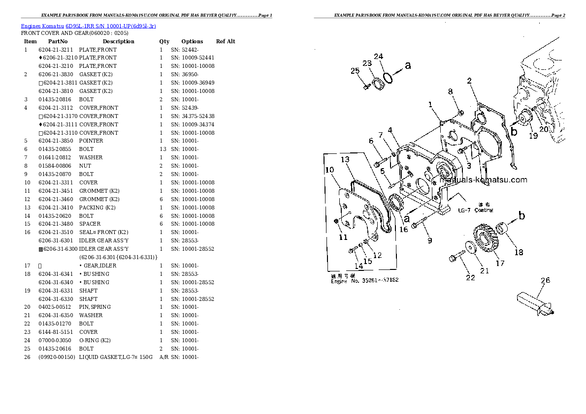 Protected: 6D95L-1RR S/N 10001-UP Partsbook