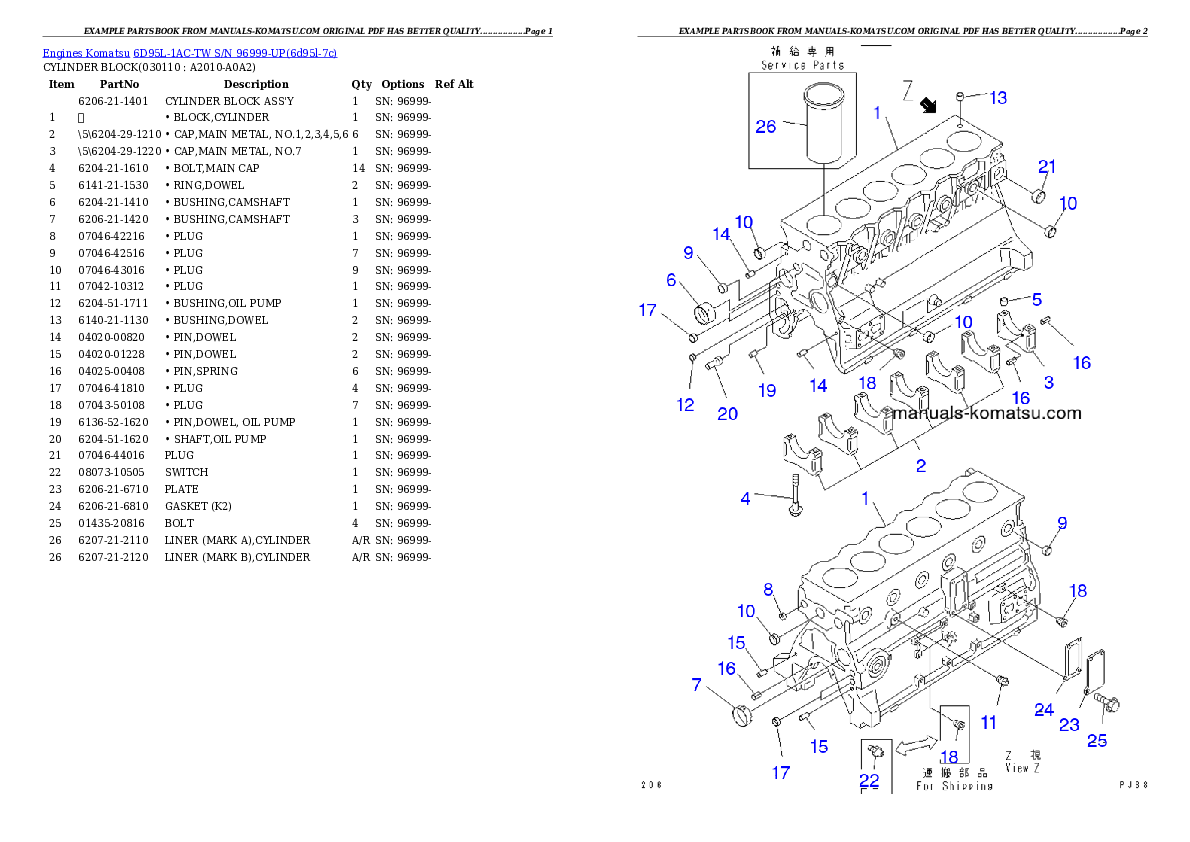 Protected: 6D95L-1AC-TW S/N 96999-UP Partsbook